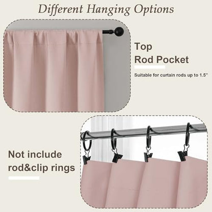 Gwine Valentine's Day Blush Pink Blackout Curtains 96 Inch Length, Room Darkening Energy Saving Black Out Curtains for Living Room, Window Treatment Drapes with Rod Pocket, Each 40" Wx96 L, 2PCS - color: Blush Pink, size: 40"W x 96"L (Pack of 2)