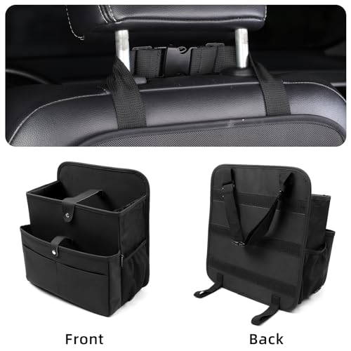 TAIKOO Front Seat Car Organizer Passenger Seat Organizer for Car Truck SUV | Leather Car Seat Organizer with Large 13.8" Pocket for Laptop Tablet File Folder, Hanging Backseat Storage for Vehicle
