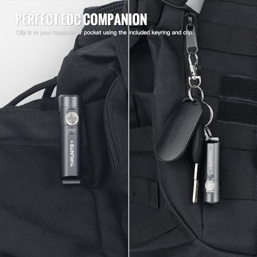 ThruNite Ti Keychain Flashlight, USB-C Rechargeable EDC Pocket Light, 650 Lumens with Magnetic Tailcap, 5 Modes, IPX-6 Waterproof Mini Flashlight for Camping, Everyday Carry (Grey) - color: Grey Cool White