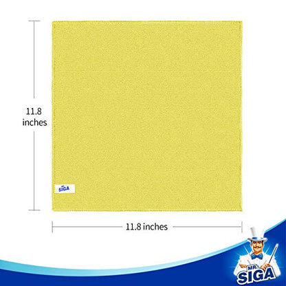 MR.SIGA Microfiber Cleaning Cloth, All-Purpose Cleaning Towels, Pack of 50, Size 11.8 x 11.8 in - color: Green/Blue/Yellow/Pink/Gray, size: 50-Pack 11.8" x 11.8"