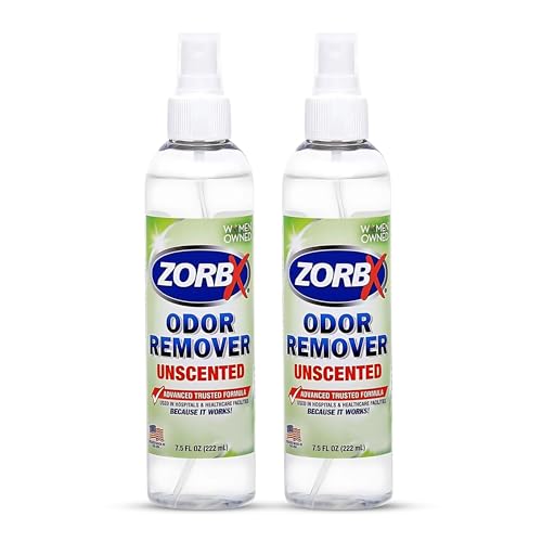 ZORBX Unscented Odor Eliminator Spray 7.5 Oz (2-Pack) – Hospital-Grade Permanent Odor Remover for Pet & Human Urine, Smoke & Strong Household Odors – Carpet, Upholstery, Mattress, Bathroom, Car & More - size: 7.5 Fl Oz (Pack of 2)