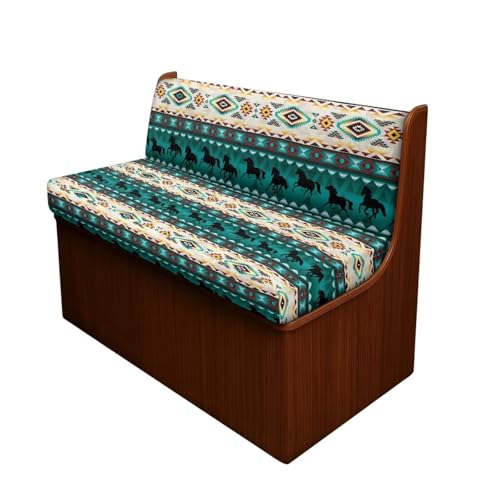 Aztec Horse RV Dinette Cushion Covers Southwestern Navajo Tribal Pattern Camper Cushion Slipcovers Booth Seat Covers Stretch Washable Couch Covers for RV Camper Sofa Bed Easy to Install - color: Aztec Horse