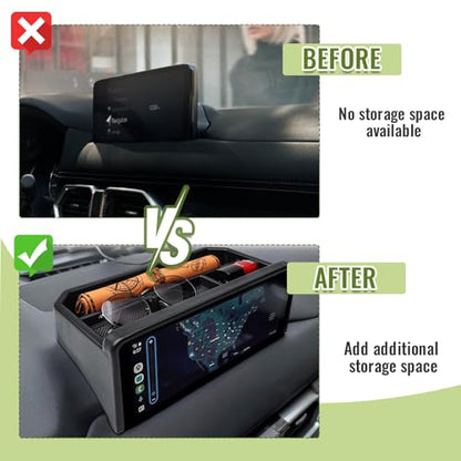 HGWEI Dash Storage Box Compatible with Mazda CX-5 2025 2024 2023 2022 Interior Accessories, Console Dashboard Organizer Behind 10.25" Touch Screen Insert Tray Holder (Not Fit 2026), Black