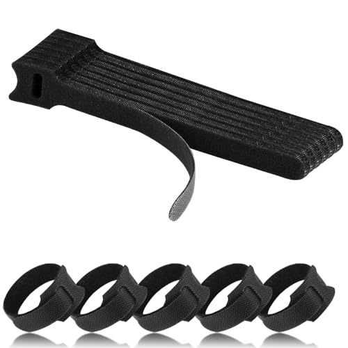 50 Pcs Reusable Cable Ties for Cords, 6" Hook and Loop Adjustable Cord Straps, Reusable Zip Ties, Wire Organizers for Cords Electrical Cord Management Office Home Computer PC Cable Management(Black) - color: E-50pcs Black