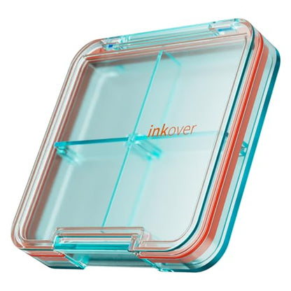 Small Pill Box, Travel Pill Organizer, Small Pill Case, Pill Container for Purse 4 Compartments, Daily Compact Travel Medicine Holder for Vitamins Medication (Blue) - color: Blue