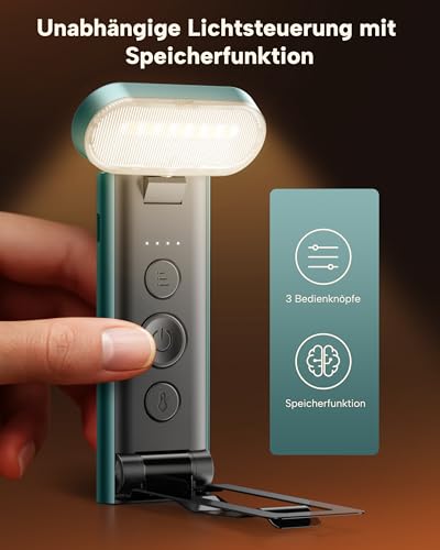 86lux Book Light, Reading Light for Book in Bed, USB Rechargeable LED Night Light with 3 Colors & Stepless Dimming, Aluminum Alloy Bookmark Light for Book Lovers, Aqua - color: Aqua
