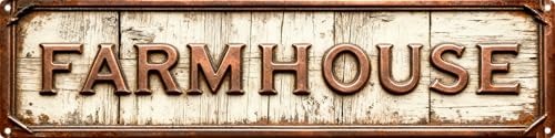 Vintage Tin Farm House Sign Retro Metal Sign Suitable For HomeFarm Garden - Multi-Purpose For Indoor/Outdoor Use Plaque 4x16 Inch - color: Farm House