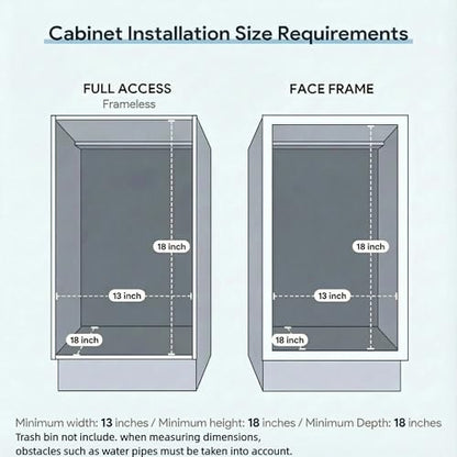 Pull Out Trash Can Under Cabinet & Under Sink - Heavy Duty Sliding Adjustable Cabinet Garbage Can Organizer, Requires Minimum Cabinets Opening 13" W X 18" D,Chrome Finish (Waste Bin Not Included)