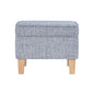 HomePop 22" Medium Tufted Storage Ottoman - Blue Gray Woven Fabric - color: Blue Gray Woven Fabric
