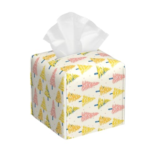 Colorful Trees Tissue Box Cover Square Tissues Boxes Decorative Facial Paper Organizer for Friends, Home Nightstands Bathroom Table Decor - color: Color_20