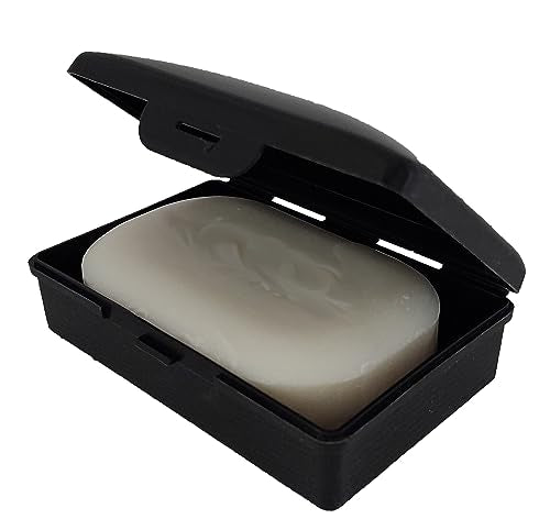 American Comb: Soap Box -Black - 1 Ct - Made in The USA - Soapbox with Hinged Lid and Secure Latch - color: Black