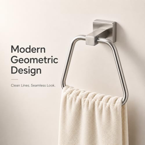 Brushed Nickel Towel Ring for Bathroom, Kitchen Bath Towel Holder Hangers Wall Mount Heavy Duty Stainless Steel - color: Brushed Nickel, size: 1 Pack