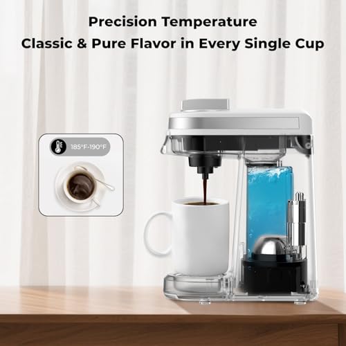 CHULUX Mini Coffee Maker for K Capsule, Single Serve Coffee Maker for One Cup Americano, Lightweight Pod Coffee Machine, Pearl White - color: White