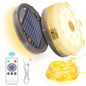 Camping String Light 4 in 1 Retractable 42ft Solar /USB Rechargeable 3600mAh Waterproof Hanging Outdoor Camping Lantern with 8 Lighting Modes, Portable Tent Lights for Hiking, Yard, RV (Warm Light)