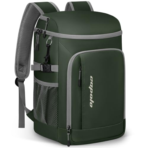 Capolo 36/45 Cans Cooler Backpack Insulated Waterproof for Women Men Lunch Backpack Coolers Leak Proof Soft Cooler Bags - color: Leather Green, size: 36 Cans