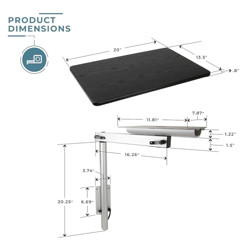 Manufacturers' Select ITC RV Side Table with MOD Table Leg System (Black Shiplap Table Top w/Silver Table Leg) - color: Black Shiplap Table Top W/ Silver Table Leg