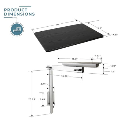 Manufacturers' Select ITC RV Side Table with MOD Table Leg System (Black Shiplap Table Top w/Silver Table Leg) - color: Black Shiplap Table Top W/ Silver Table Leg
