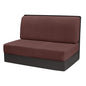 Deisy Dee RV Dinette Cushion Covers,Stretchable Rv Seat Covers,Camper Cushions Cover for RV Camper Car Bench (Brown, 1 Bench Cover & 1 Backrest Cover)