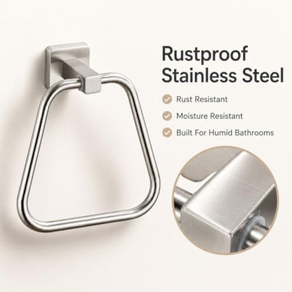 Brushed Nickel Towel Ring for Bathroom, Kitchen Bath Towel Holder Hangers Wall Mount Heavy Duty Stainless Steel - color: Brushed Nickel, size: 1 Pack