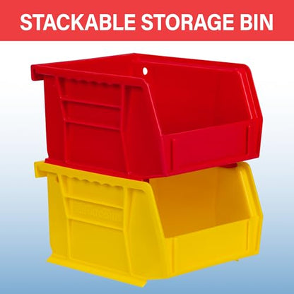 Akro-Mils 30210 AkroBins Plastic Storage Bins, Space-Saving Stackable Bins for Garage, Pantry, Craft Organization, 5" x 4" x 3", Yellow, 24-Pack - color: Yellow