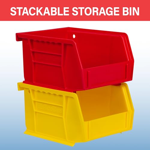Akro-Mils 30210 AkroBins Plastic Storage Bins, Space-Saving Stackable Bins for Garage, Pantry, Craft Organization, 5" x 4" x 3", Green, 24-Pack - color: Green