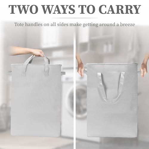 BROOKSTONE, Slim Laundry Hamper with Handles, Perfectly Sized for Everyday Use, Foldable Travel Laundry Bag for Dirty Clothes, Laundry Basket for Dorms and Bedrooms