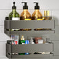 Shower Caddy 2-Pack Shower Shelf, Heavy-Duty Bathroom Storage Shelf | Large Capacity No-Drill Bathroom Organizer, Gray Aluminum Storage Basket, Adhesive Installation - size: Grey-2 layers