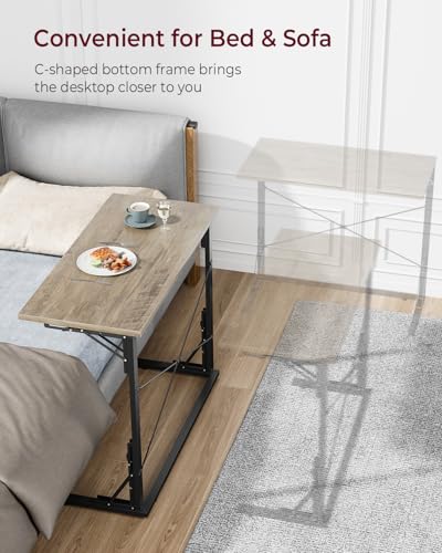 Vantic 31.5" Folding Desk, Foldable TV Tray Table for Eating on Couch, Extra Large TV Dinner Trays, Portable Fold Computer Writing Desk Table for Home Office, Greige - color: Greige