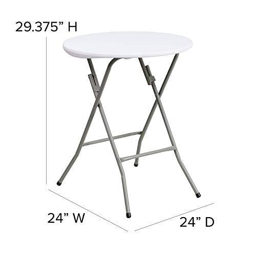Flash Furniture Elon 2' Round All-Occasion Plastic Folding Event Table, Folding Banquet Table for Indoor/Outdoor Events, White - size: 2 ft