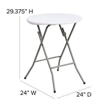 Flash Furniture Elon 2' Round All-Occasion Plastic Folding Event Table, Folding Banquet Table for Indoor/Outdoor Events, White - size: 2 ft
