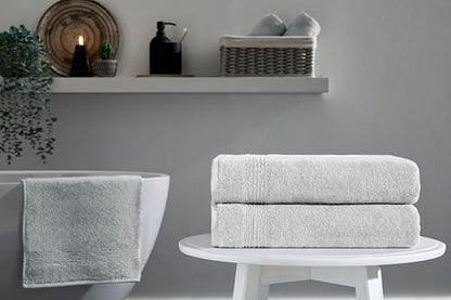 Ozdilek 2-Piece Bath Towels, 27x54 100% Turkish Cotton, Luxury Quick Dry, Extra Large, Fade-Resistant, Eco-Friendly, Spa Towel, Comfortable (Grey) - color: Grey