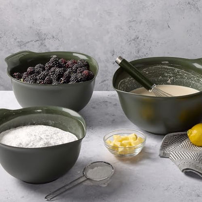 KitchenAid Universal Nesting Plastic Mixing Bowls, Set of 3, 2.5 quart, 3.5 quart, 4.5 quart, Evergreen - color: Evergreen, size: Set of 3