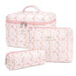 honitty Makeup Bag,Quilted Cosmetic Bags,Large Floral Make Up Organize bag,Makeup Bag Set for Women,Flower Travel Toiletry Bag - color: Striped Bow Tie