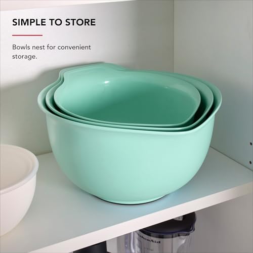 KitchenAid Universal Nesting Plastic Mixing Bowls, Set of 3, Spearmint - color: Spearmint, size: Set of 3