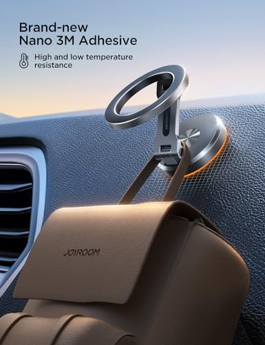 JOYROOM Fits iPhone 16/16 Pro Max MagSafe Car Mount, [All Metal & 360° Adjustment] Magnetic Phone Holder for Car with N55 Strong Magnets, Car Mount for iPhone 16 15 14 13 12 & MagSafe Case, Space Gray - color: Silver