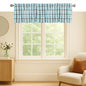 Gingham Valance Curtains, 2 Pack, 54x18 Inches, 100% Cotton Farmhouse Window Valances, Rod Pocket Curtain for Kitchen, Bedroom, Bathroom, Living Room, Mint Green - Aqua Green - White - color: Multi Green - Gingham, size: 18"W x 54"L (Pack of 2)
