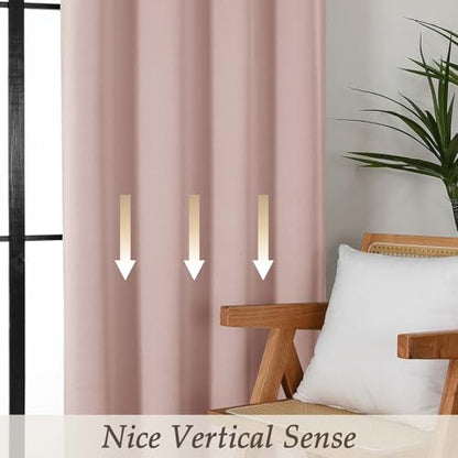 Gwine Valentine's Day Blush Pink Blackout Curtains 96 Inch Length, Room Darkening Energy Saving Black Out Curtains for Living Room, Window Treatment Drapes with Rod Pocket, Each 40" Wx96 L, 2PCS - color: Blush Pink, size: 40"W x 96"L (Pack of 2)