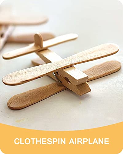 Clothes Pins, Wooden Clothespins for Crafts, Strong Grip Close Pins Birchwood Clothes Clips Laundry Clothesline Clothespin Clothing Pegs for Hanging Baby Clothing Photos, 2.83 Inch, Pack of 50 - color: Wood