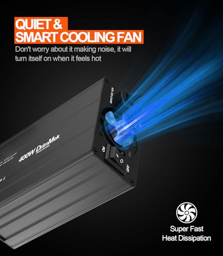 400W Car Power Inverter 12V to 110V AC｜24W+65W USB C, Laptop Charger | 65w Fast Charger,2 AC Output,Aluminum alloy casing - color: BLACK
