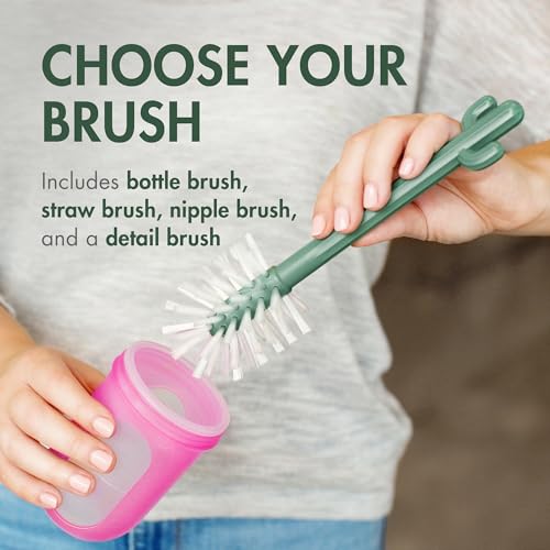 Boon Cacti Bottle Cleaning Brush Set, Terracotta , 4 Piece Set - size: 4 Piece Set, style: Terracotta Set