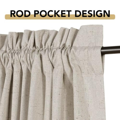 H.VERSAILTEX Linen Look 100% Blackout Curtains for Bedroom Full Light Blocking Rod Pocket Linen Textured Thick Window Curtain Drapes with White Backing 2 Panels, 42" W x 45" L, Cobblestone - color: Cobblestone, size: 42"W x 45"L (Pack of 2)