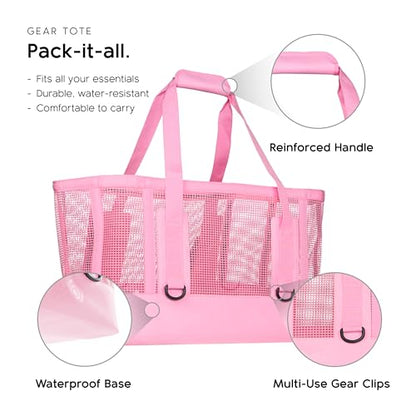 MISSION Boat Gear CASSI Heavy-Duty Outdoor Tote and Waterproof Marine-Grade Mesh Boat Bags - color: Rosé, size: 70 Liter