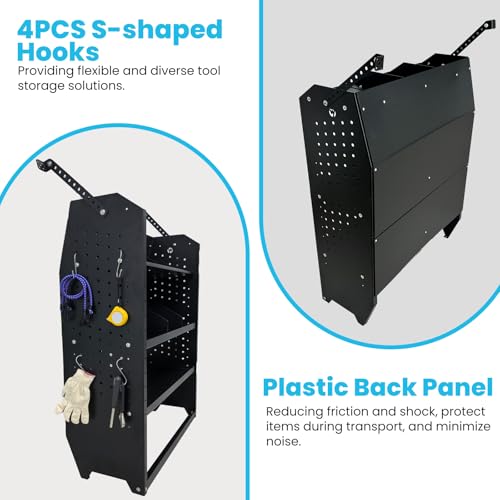 Cargo Van Shelving Storage System Low/Mid/High Roof Steel Van Shelves Fit for Ford Transit,GMC,NV,Chevy Express, Promaster,Sprinter and Metris,42" W x 46" H x 13" D - size: 42" W x 46" H x 13" D