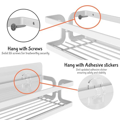 3 Pack Spice Rack Wall Mount, White | Paper Towel Holder and Hooks, Screw or Adhesive Hanging, Space Saving, For Stove, Cabinet, Pantry - color: White