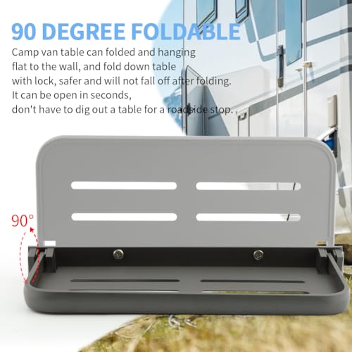LOQJSS RV Aluminum Foldable Shelf,90° Foldable Wall Shelf RV Shelves Aluminum RV Shelf,Wall-Mounted Folding Shelves,for Camper, Trailer Bed, Kitchen and Sofas