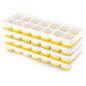 Ice Cube Trays 4 Pack, Airabc Silicone Ice Cube Trays with Removable Lid, Easy-Release Flexible 14-cube Ice Trays, LFGB Certified and BPA Free, Stackable Ice Trays with Covers for Cocktail, Freezer - color: Yellow