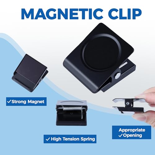Magnetic Clips 1.5 inch, 12 Pack Heavy Duty Magnet Metal Clips for Hanging, Strong Magnet Clip for Whiteboard, Fridge, Classroom, Refrigerator, Black - size: Black 1.5"- 12 Pieces