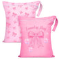 2 Pcs Large Travel Laundry Bags Waterproof Wet Dry Bag, Washable Dirty Clothes Bags for Travel，Drawstring, Bathing Suit, Workout, Gym Clothes Laundry, Swimming Pool & College Dorm, Pink Bow - color: Pink Bow