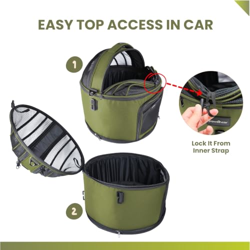 Crash-Tested 3-in-1 Portable Small Dog Car Seat, Cat Bed & Pet Carrier – CPS Certified for Crash Protection & Safe Travel (Green) - color: Green