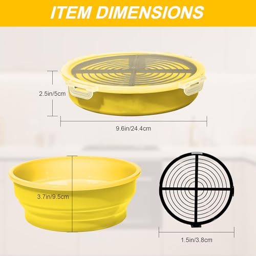 FJNATINH Collapsible Batter Bowl - Mess Free Better Breader Shaker Bowl with Lid Breading Shaker Container - Great for Fried Fish, Fried Chicken, Onion Rings, Wings,No Leak,Easy to Store,Yellow - color: Yellow